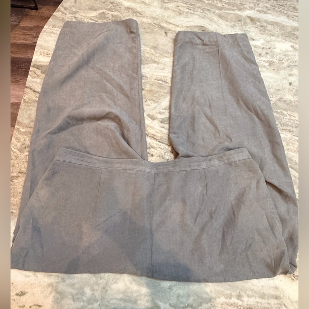 Alfred Dunner Woman 20W Gray Pull-On Pants Plus Size Elastic Waist Straight Leg